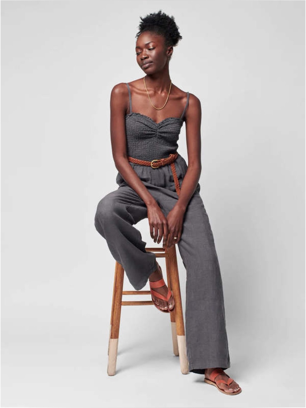 Faherty Mandy Smocked Jumpsuit